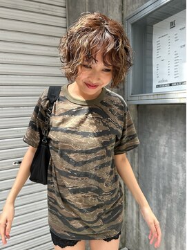 レコ 渋谷(LECO) ボブパーマハードパーマハイライトカラー