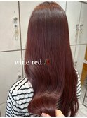 ブリーチなしダブルカラー/秋カラーワインレッド