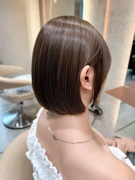 レーヴバイロンド 仙台(Reve by Lond) 髪質改善切りっぱなしボブココアベージュ艶髪小顔仙台縮毛矯正