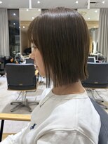 ジーナ 福岡藤崎(Zina)&nbsp;《ショート/ボブ》切りっぱなしボブ×ミルクティーベージュ