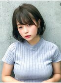 重めボブミントグレージュ/黒髪カタログ/似合わせカット