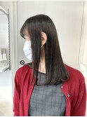 毛先ワンカールのストカールワンレンセミロング
