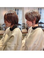 髪質改善と縮毛矯正の専門店 サンティエ(scintiller)&nbsp;大人可愛い20代30代40代小顔ワンサイドショートボブ丸み前下がり