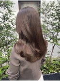 明るめベージュ　透明感カラー　ウエディングカラー顔周りカット