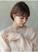 大人かわいい前髪セシルカットココアブラウンフリンジウェーブ
