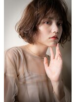 カバーヘア ブリス 北浦和(COVER HAIR bliss)&nbsp;マロンベージュ細めハイライト抜け感ボブパーマv北浦和30代40代