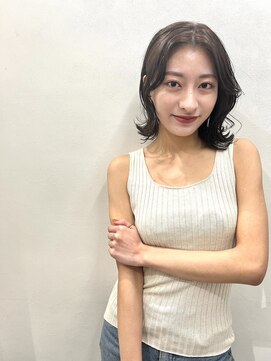 ミエル ヘア 新宿(miel hair) 割れない前髪　外はねボブ【新宿】