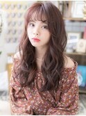 ピンクラベンダー外国人風ウェーブパーマc6戸田公園20代30代40代