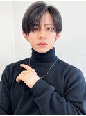 爽やかメンズ☆無造作マッシュセンターパート黒髪