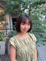 ヘアーアンドメイク ブリリアント(hair&make BRILLIANT)&nbsp;切りっぱなし内巻きボブ！♪暖色系カラー！ナチュラルブラウン♪
