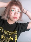 切りっぱなしボブ×インナーカラー×ホワイトアッシュ×イルミナ
