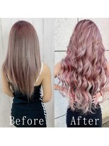 あるじゃんすー 渋谷店&nbsp;スモーキーピンクxベリーレッド#シールエクステ#小顔ヘア#渋谷