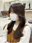 韓国ヘア くびれ  前髪 ショコラブラウン【横浜】