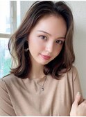 大人かわいい似合わせカット/くびれヘア/こなれミディ/新宿