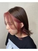 おしゃれコーラルピンク/フェイスフレーミング