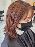 ミディアムボブ/顔周り/外ハネボブ