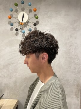 エッジ ヘア メイク(edge hair +make) 波巻きパーマ/メンズショート/刈り上げパーマ