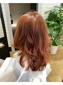 軽やかレイヤー×透明感レッド系ブラウン