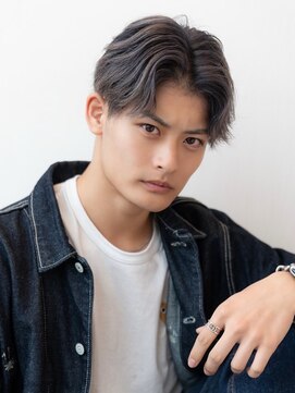 イオ 本厚木(io) センターパート波巻きスパイラルパーマメンズカットモテ髪