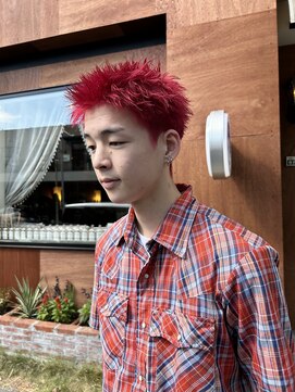 チャプター 問屋町(chapter) スパイキーショートケアブリーチダブルカラーメンズカット眉毛