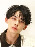 メンズパーマツイスパ波巻きスパイラルマッシュセンターパート
