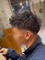 タメ(tame-)&nbsp;サーフカール/フェザーパーマ/ブルーブラック【都賀/メンズ】