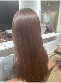 大人上品◎肌なじみ抜群のブラウンストレート/髪質改善/艶感!