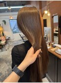 ブリーチなし赤味なしブラウン髪質改善バイカルテトリートメント