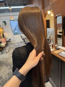 チャプター 問屋町(chapter) ブリーチなし赤味なしブラウン髪質改善バイカルテトリートメント