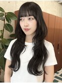 栄暗髪垢抜けレイヤーロングスタイル