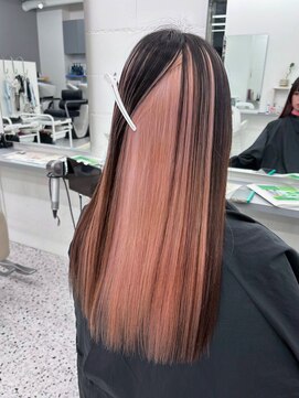 【ビフォーアフター】インナーカラー/ピンクベージュ