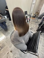 ファビ 渋谷(Fab)&nbsp;くびれヘア/暗めカラー/アプリコットオレンジ/縮毛矯正