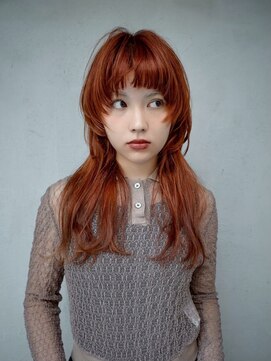 ギークス(GEEKS) 【GEEKS渋谷】マッシュウルフ/ハッシュカット/オレンジ/レイヤー