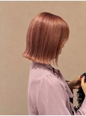 ピンクカラー×切りっぱなし×ハイトーンカラー