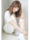 カジュアル無造作フラッフィーボブ ハイトーンベージュ