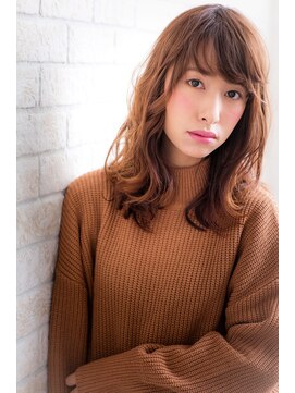 エルデ ナインズ ヘアー スタンド 川口店(elde 9's HAIR STAND) 76モーブカラーのワイドバングで大人かわいいくびれミディ 川口