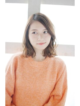 マーブルズ 横浜店(marbles) かきあげゆるふわミックスカール[横浜美容室30代40代50代]