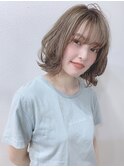 【shige】アッシュブラウンネオウルフ毛先パーマ外ハネボブ