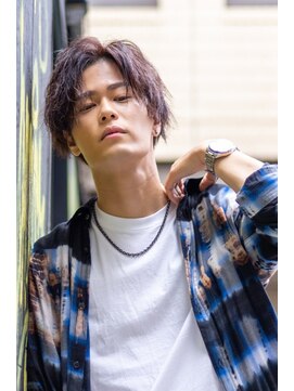 フィックスヘアー 梅田店(FIX-hair) ナチュラルパーマ、センターパート[春パーマ/こなれヘア]