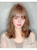 20代30代大人かわいいモカベージュナチュラルロブヘアー美肌