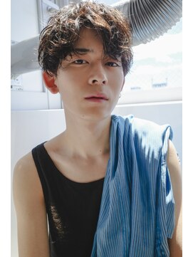 オーシャントーキョーオーバー 渋谷(OCEAN TOKYO OVER) ナチュラルサマーパーマスタイルスパイラル波巻き黒髪短髪