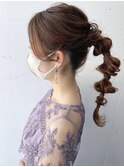 おしゃれポニー　玉ねぎヘア　渋谷宮益坂ヘアセットmutsuki