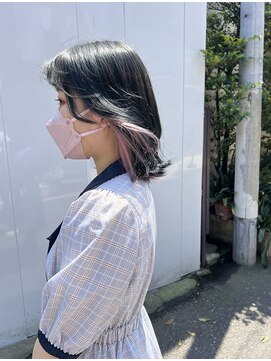 アソビ 表参道(ASOBI) インナーカラー　チラ見せ　ライトピンク