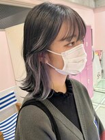 ゲーム バイ アランスミシー 横浜(GAME by Alan Smithee)&nbsp;ブリーチインナーカラーパープルカラー前髪カットトリートメント