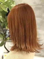 ワン 横浜(ONE005)&nbsp;切りっぱなし外ハネボブ×オレンジベージュ