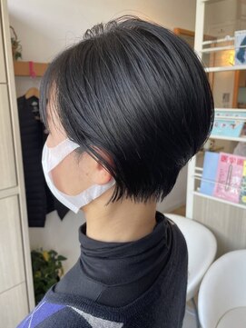 エス ハート オブ ヘアー 名東店(Heart of HAIR) 【ES 川原】WinterStyle #21 黒髪ナチュラル前下がりショート