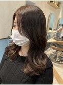韓国前髪顔周りロング×デザインカラー[心斎橋/髪質改善]