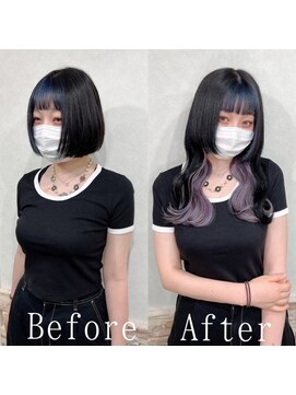 ARビューティー ギンザ(AR Beauty Ginza) パープルインナー#シールエクステ#大人ガーリー#くびれヘア#銀座