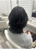 ミディアムの巻き髪