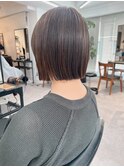 小顔タッセルボブ×美髪[ぱつっとボブ/縮毛矯正/丸型卵型]